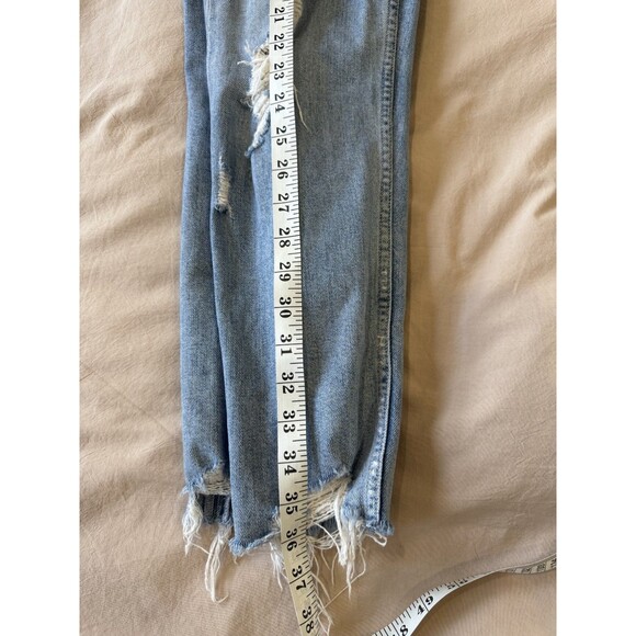 Mother Superior Womens 27 Blue Denim Distressed The Sinner Jeans Crop Frayed - Picture 7 of 12